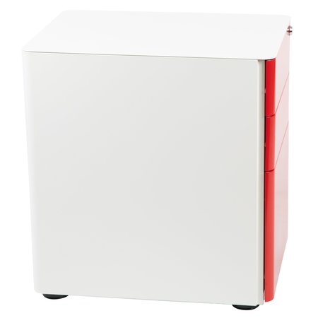 Flash Furniture 3-Drawer Filing Cabinet, White/Red HZ-CHPL-02-RED-WH-GG